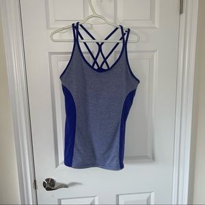 XL - Blue and White Stripe Athletic Top